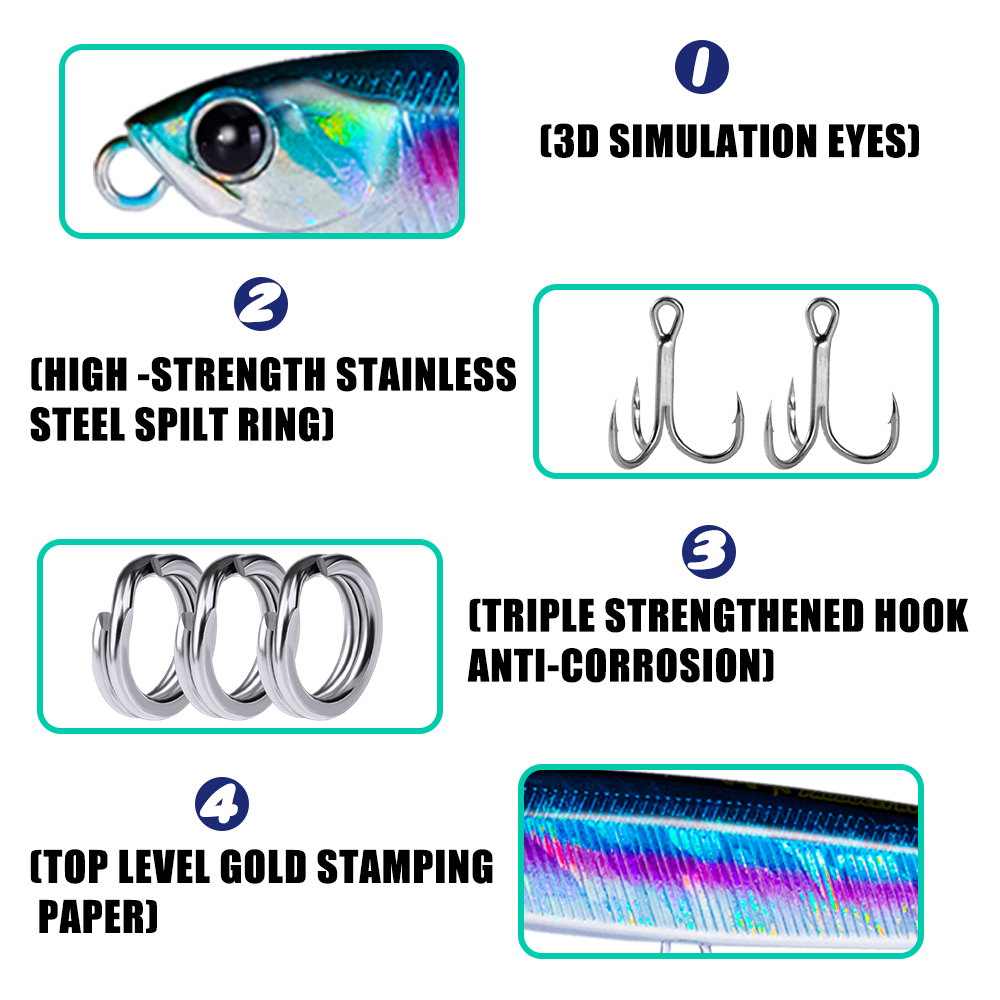 Fishing Lure 4pcs/set Pencil S - Fishing Equipment Kit 评论和价格