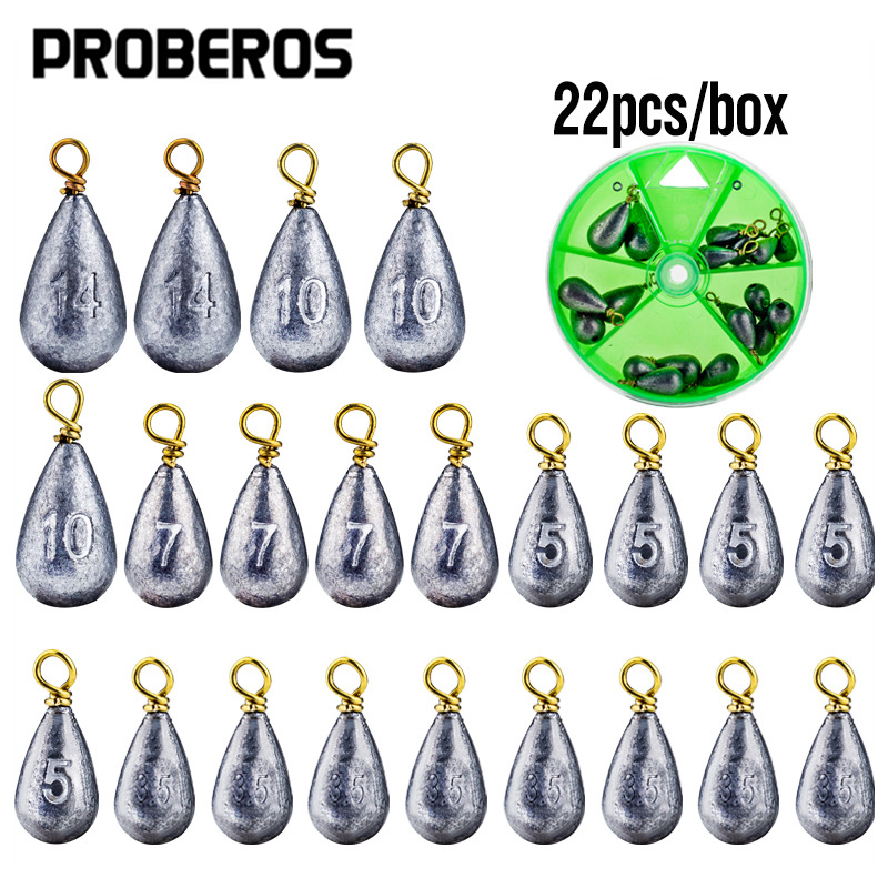 22Pcs/Box Fishing Sinkers Drop - Tackle Box 评论和价格