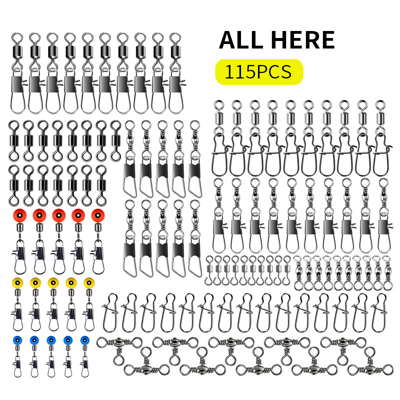 115pcs Fishing Swivel Connecto - Tackle Box 评论和价格