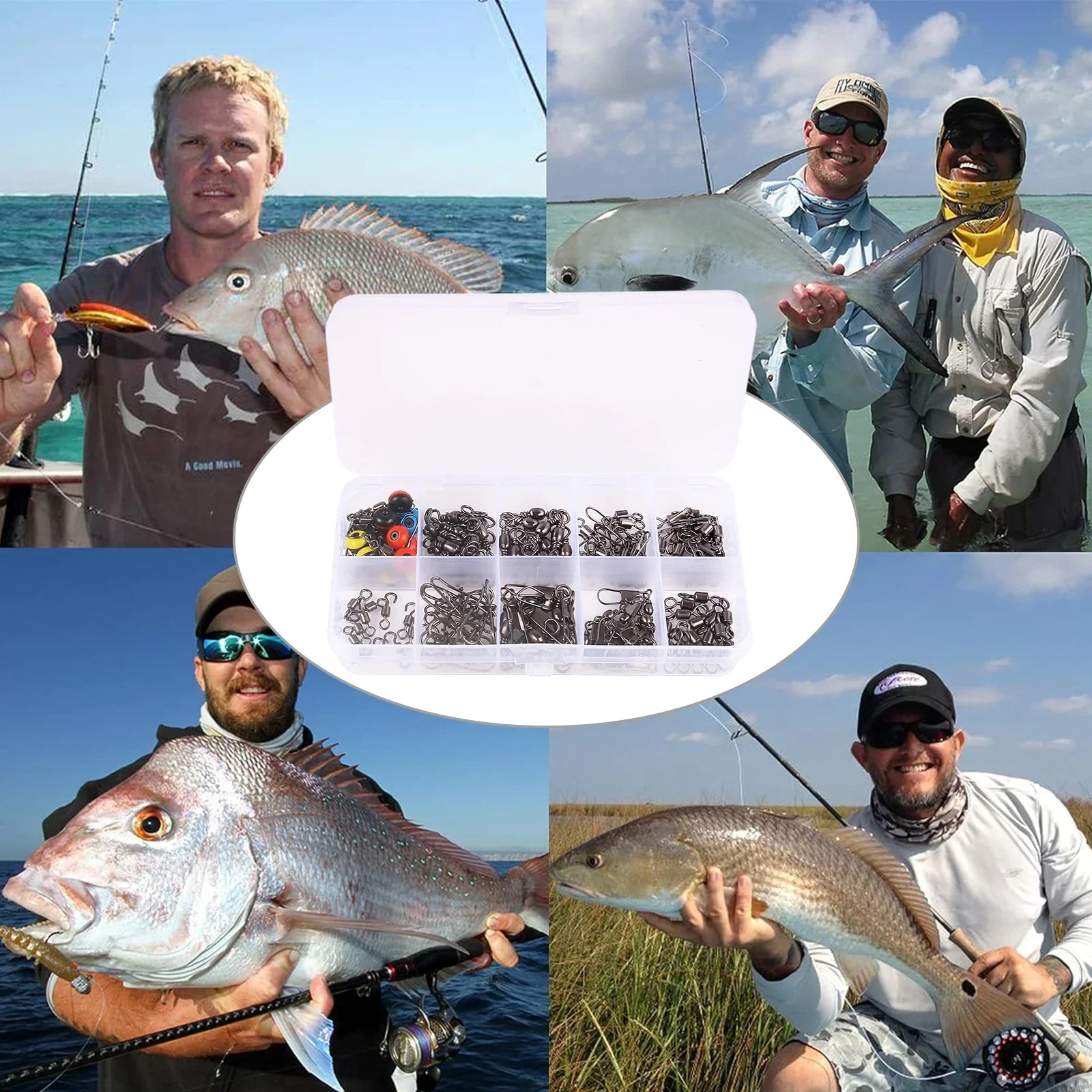 115pcs Fishing Swivel Connecto - Tackle Box 评论和价格