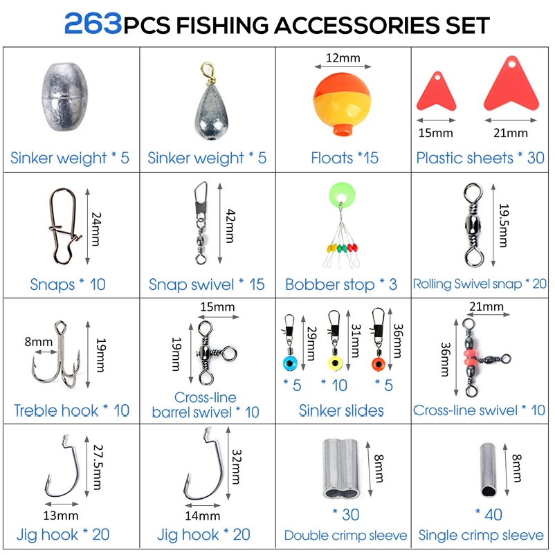 263pcs Outdoor Fishing Accesso - Tackle Box 评论和价格