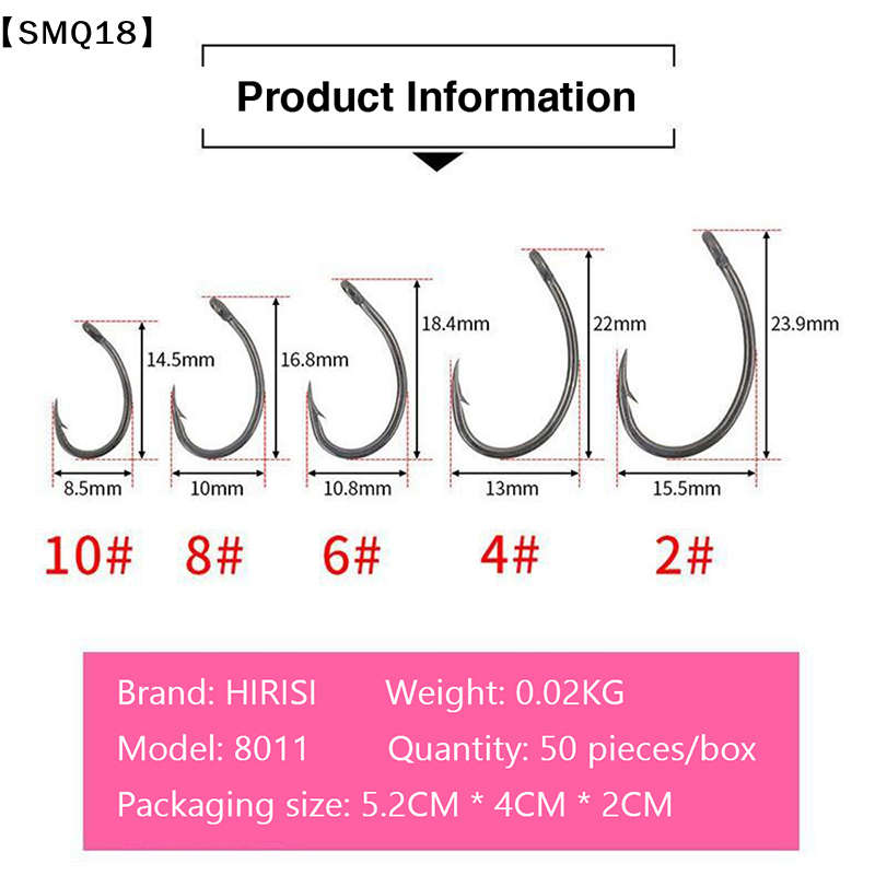 Hirisi 50pcs Boxed  Hooks Barb - Tackle Box 评论和价格