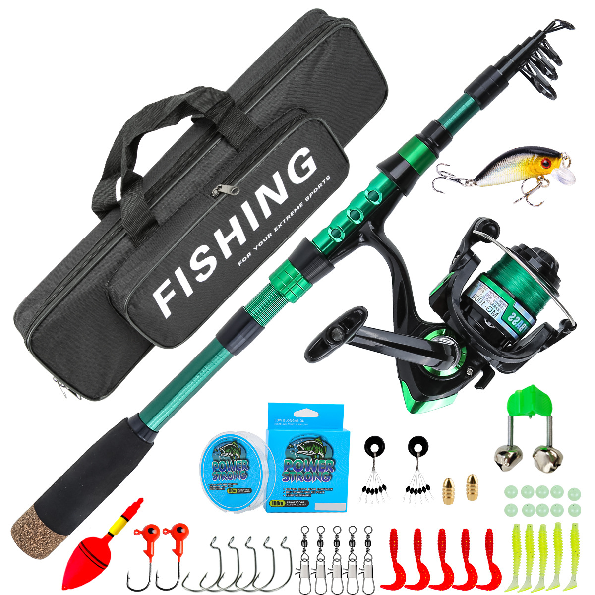 1.8 Meters Green Carbon Fiber  - Fishing Equipment Kit 评论和价格