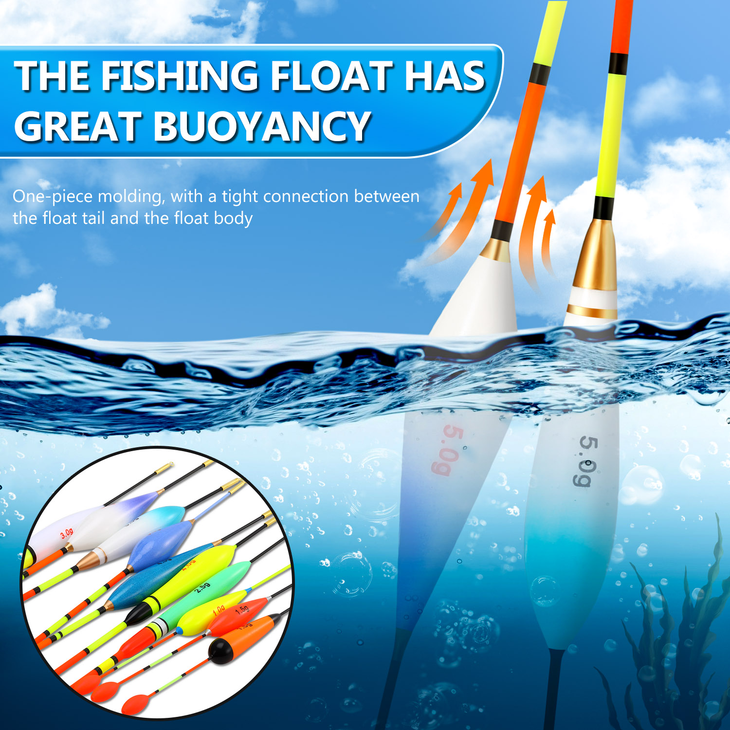 EVA Fishing Float Set 10pc 1.5 - Fishing Equipment Kit 评论和价格